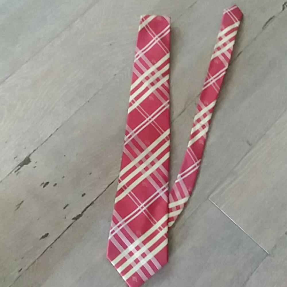 Burberry red, yellow and white tie